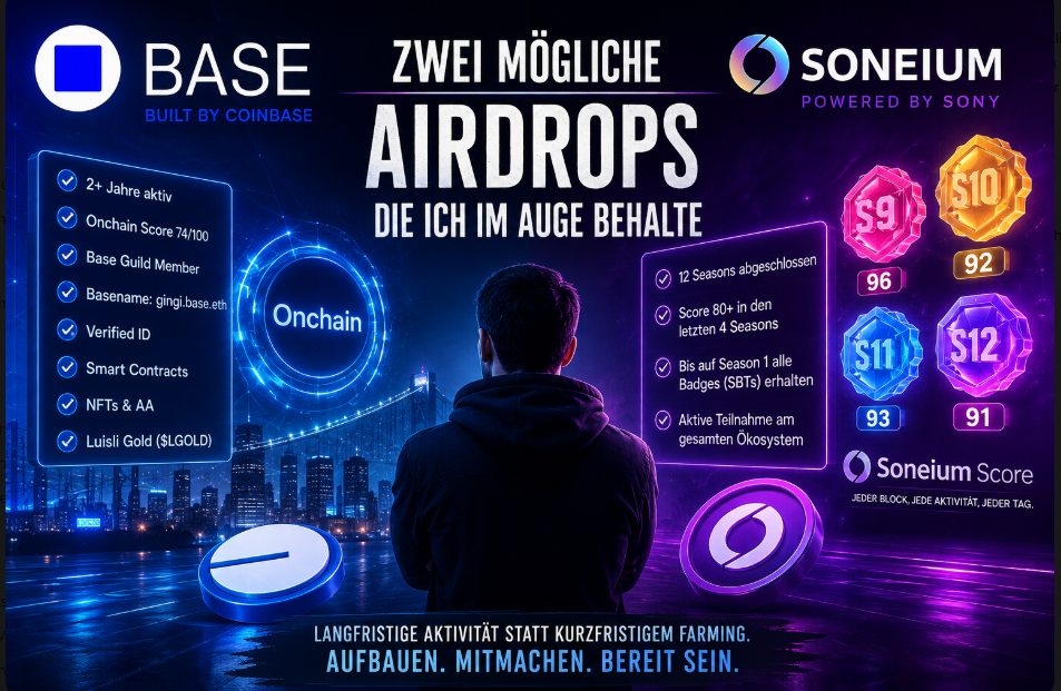 Base und Soneium: Warum ich bei zwei möglichen Airdrops gut positioniert bin