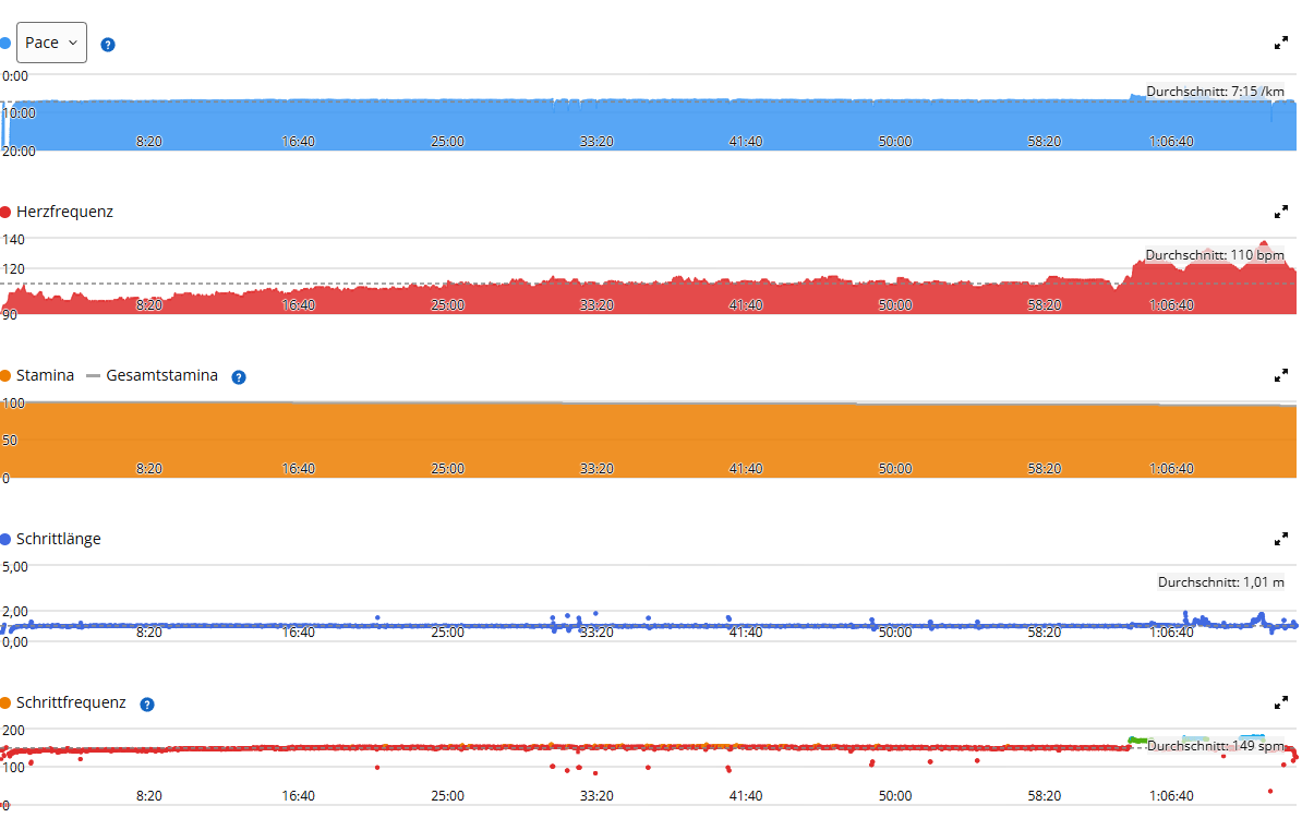 Laufbandtraining am 06.10.2026: Zehn Kilometer schnelles Gehen und Zweifel an der Pulsmessung screenshot 2026 10 06 095743